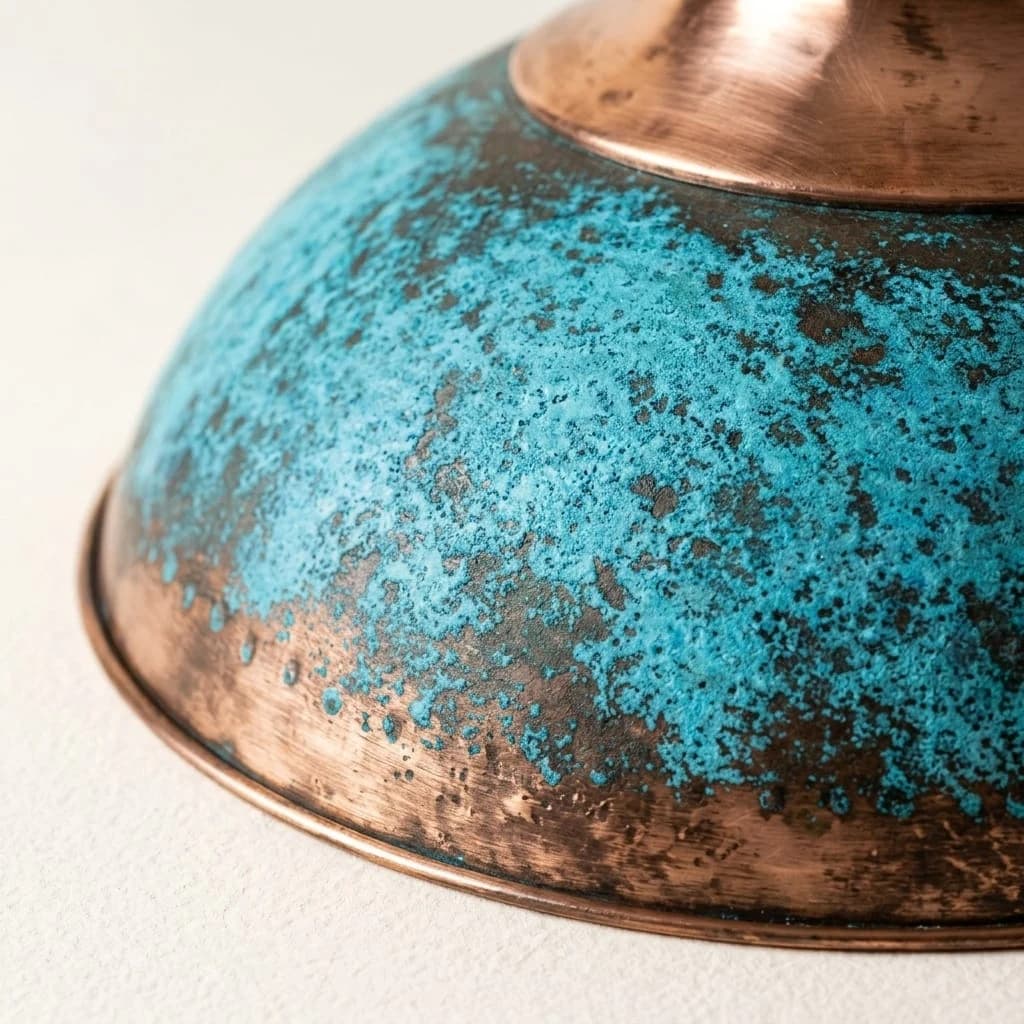 Dôme de l’Atlas — close view of blue-green patina and copper rim