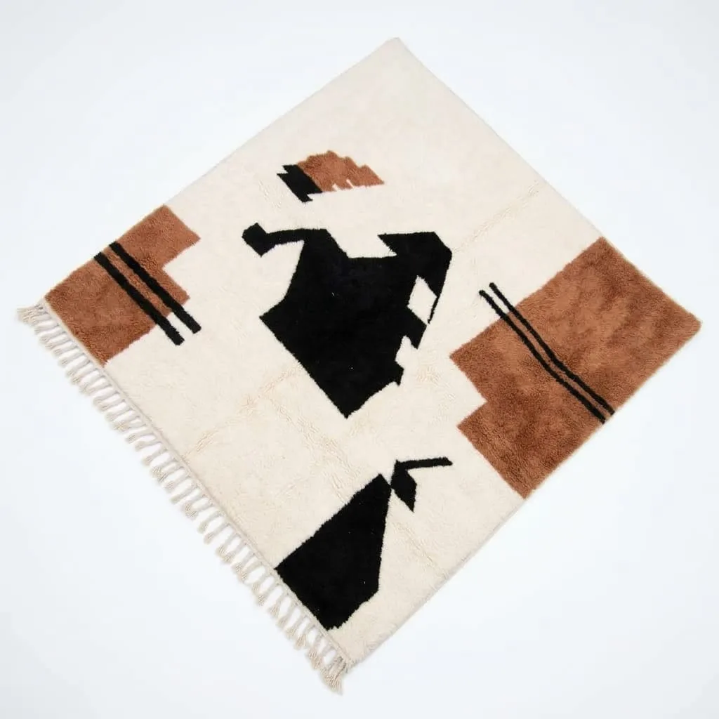 Abstract Wool Rug, Terracotta — view 2 of 5