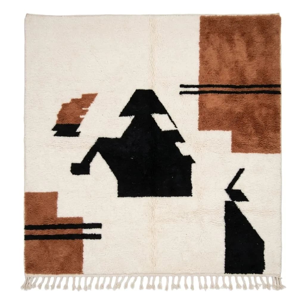 Abstract Wool Rug, Terracotta — view 3 of 5