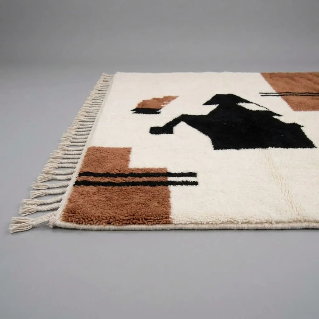 Abstract Wool Rug, Terracotta — view 4 of 5