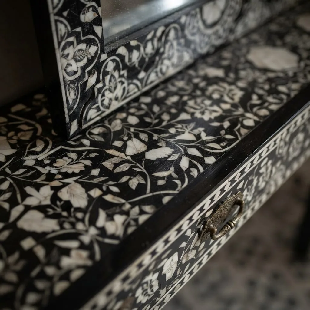 Arabesque Inlay Console & Mirror — view 3 of 4