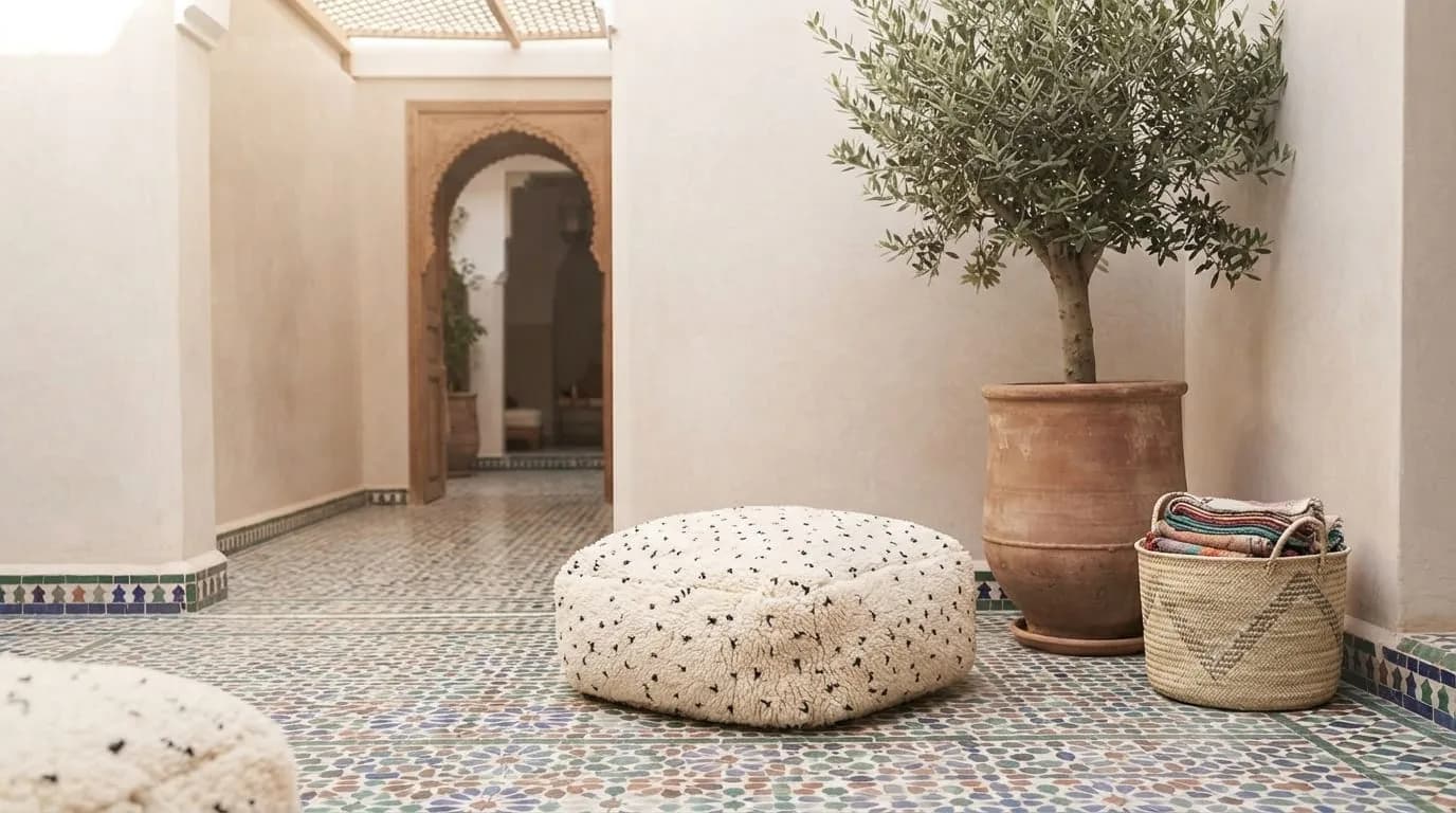 Beni Ourain Pouf, Dots — view 3 of 6