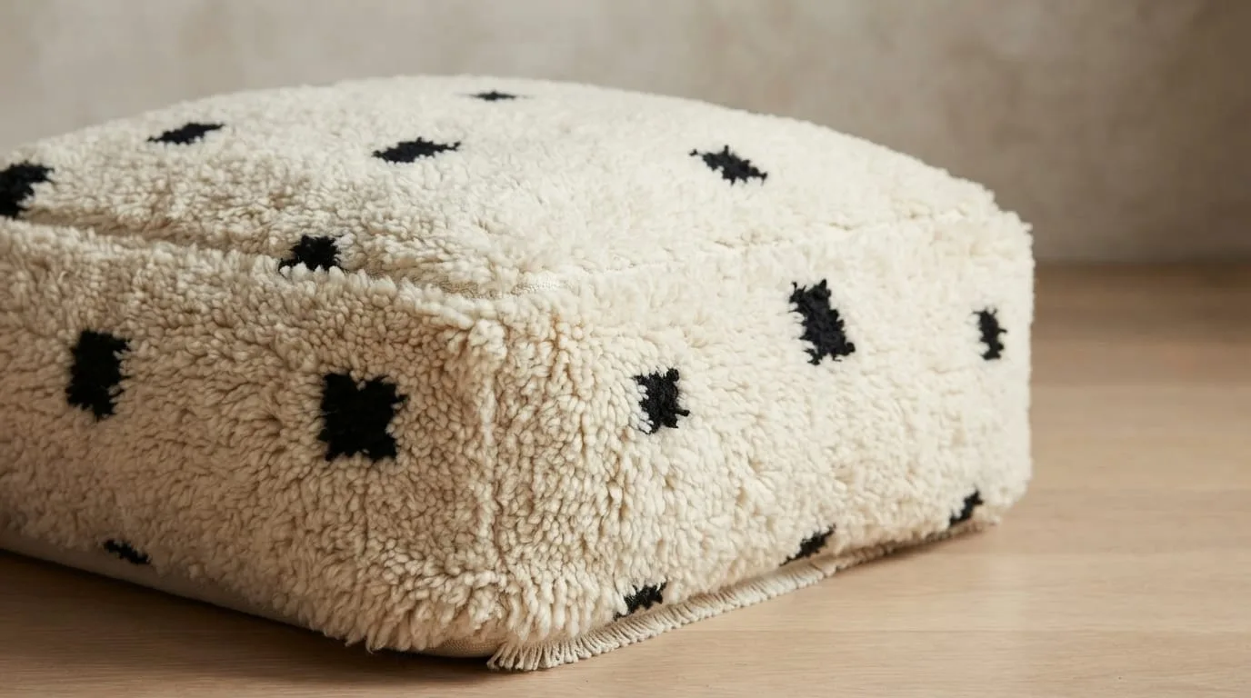 Beni Ourain Pouf, Minimal — view 2 of 8