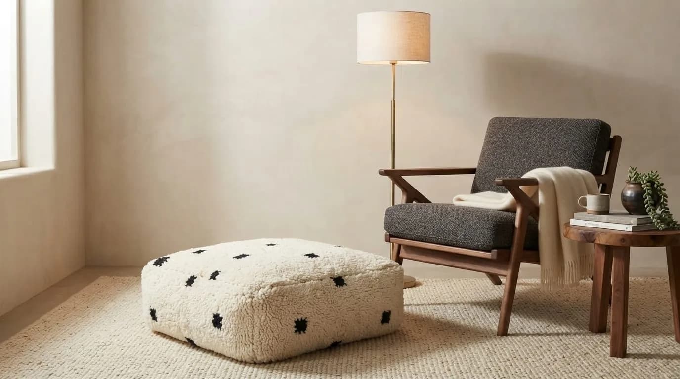 Beni Ourain Pouf, Minimal — view 6 of 8