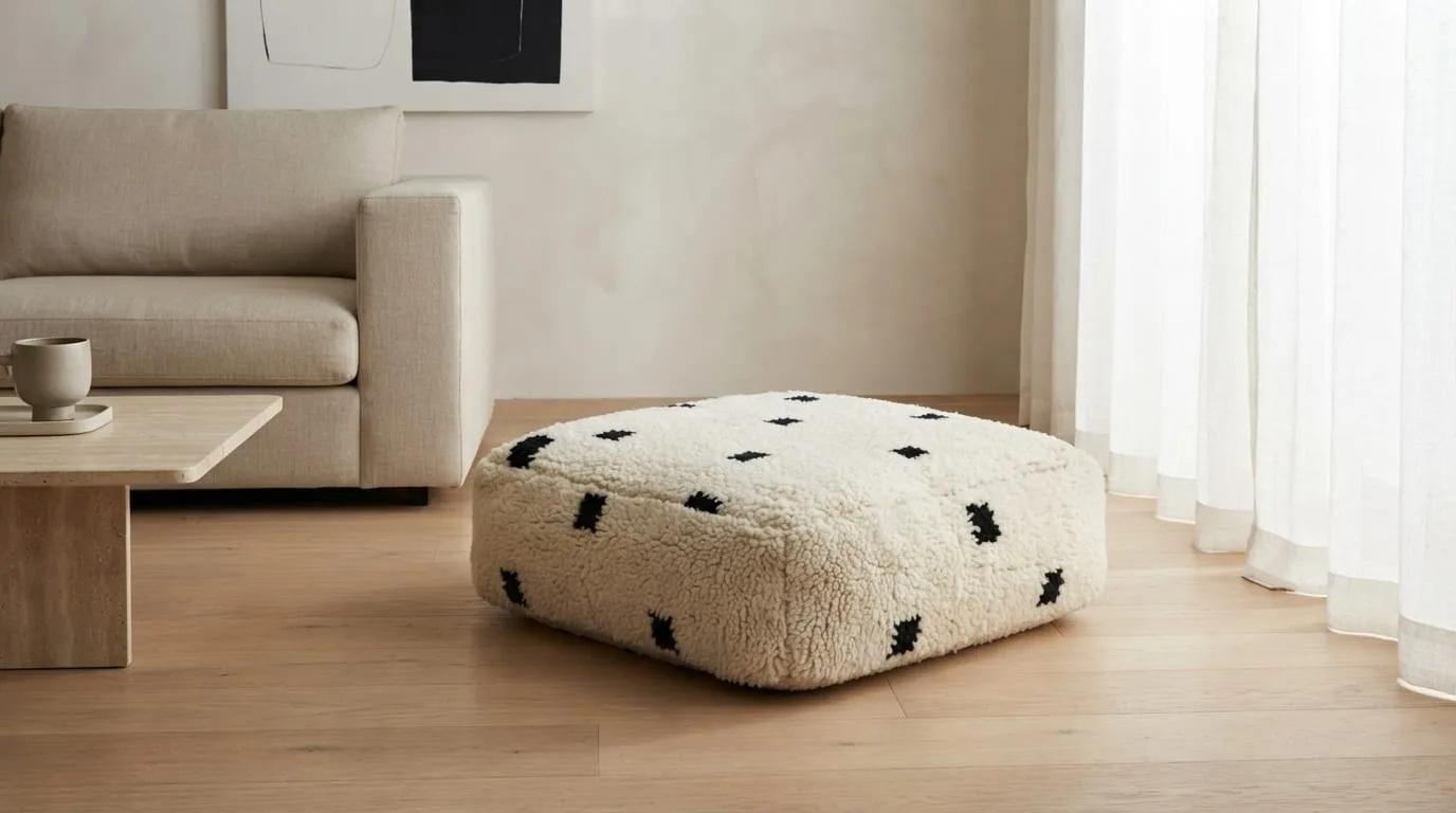 Beni Ourain Pouf, Minimal — view 7 of 8