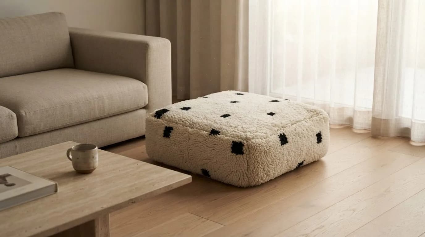 Beni Ourain Pouf, Minimal — view 8 of 8