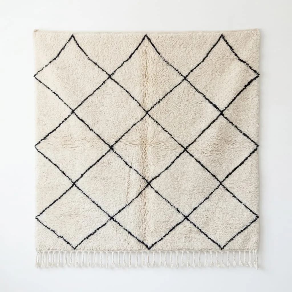 Beni Ourain Rug, Square Lattice — view 4 of 5