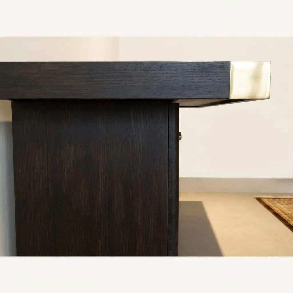 Black Wood & Brass Cabinet — view 3 of 6