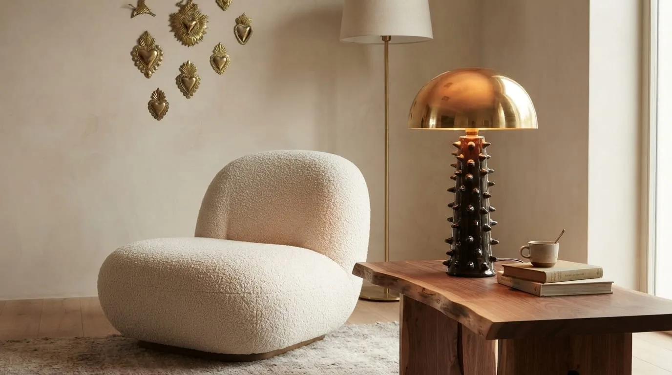 Brass & Ceramic Table Lamp — view 1 of 8