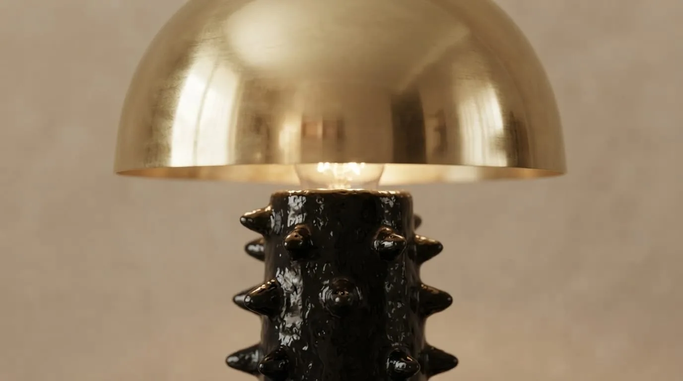 Brass & Ceramic Table Lamp — view 2 of 8