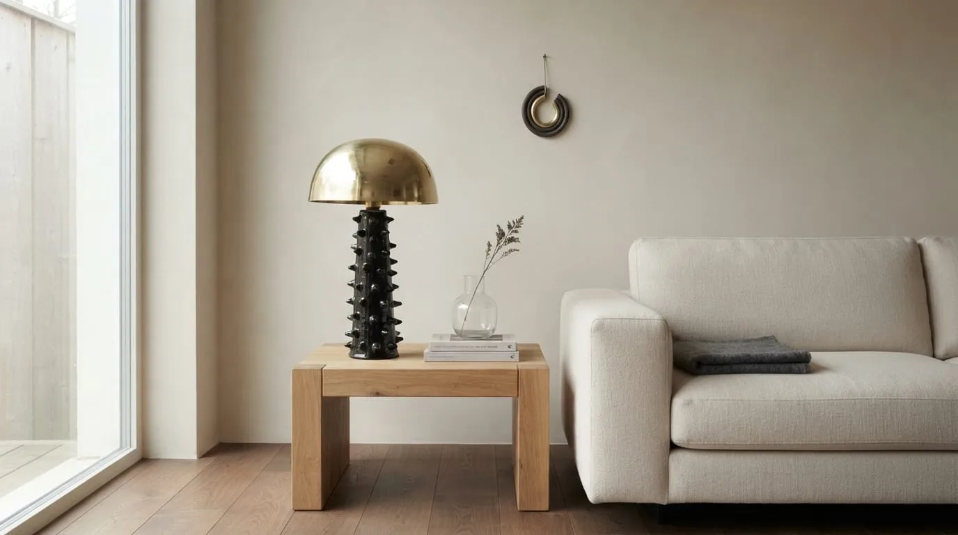 Brass & Ceramic Table Lamp — view 3 of 8