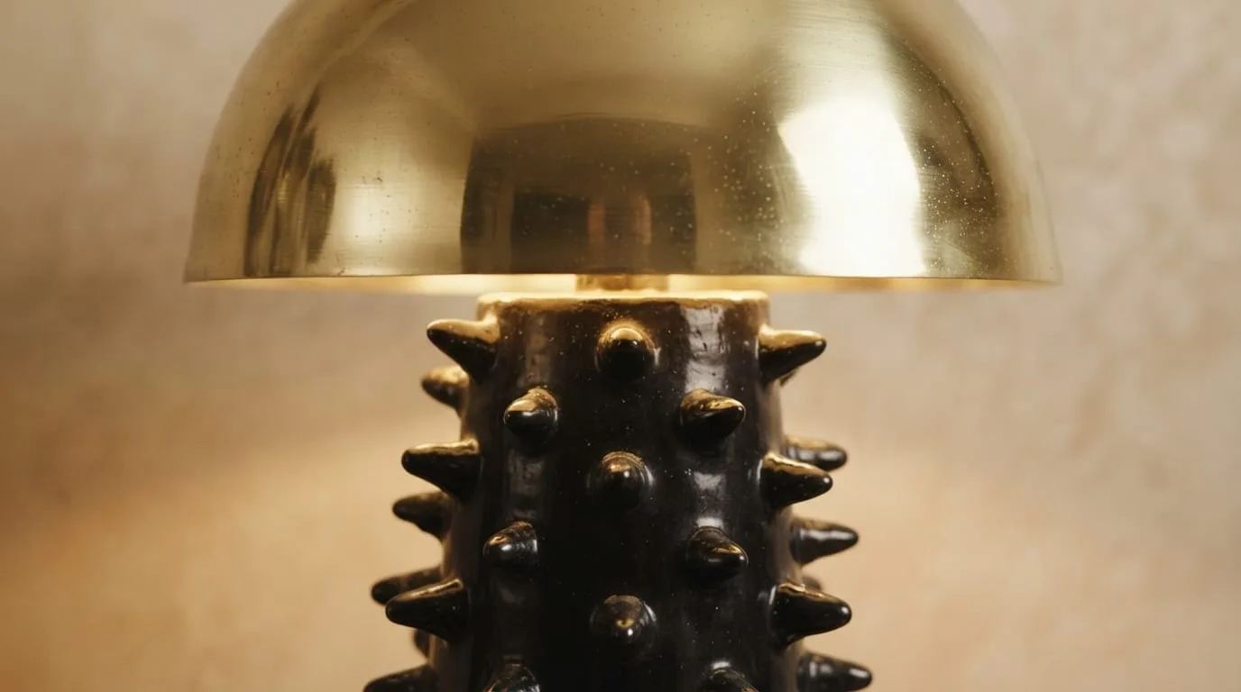 Brass & Ceramic Table Lamp — view 7 of 8