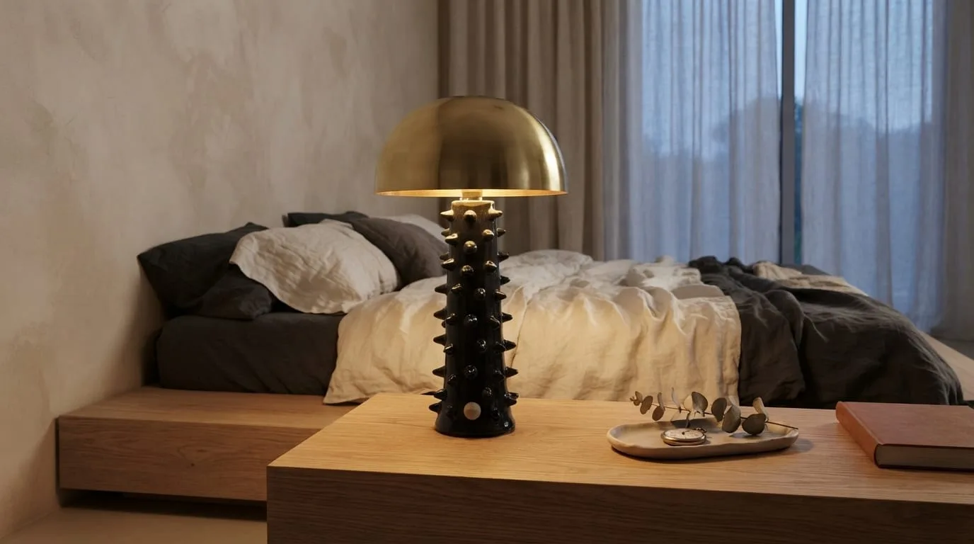 Brass & Ceramic Table Lamp — view 8 of 8