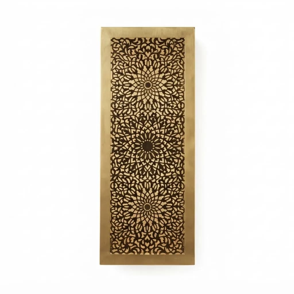 Carved Brass Wall Sconce — view 1 of 4