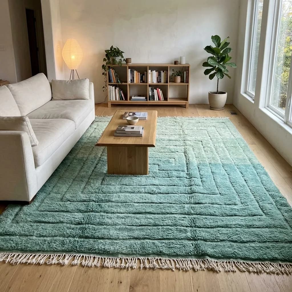 Carved Wool Rug, Sage — view 1 of 5