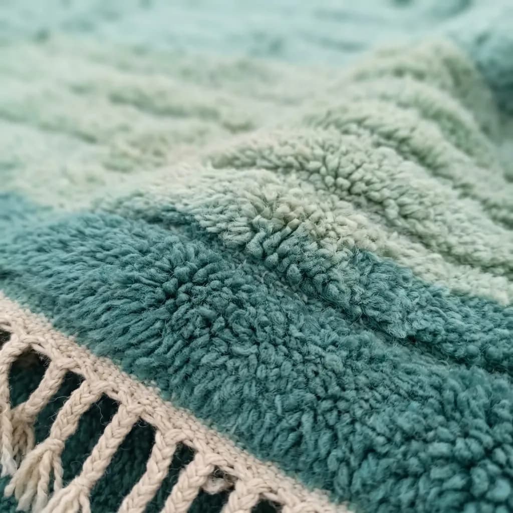Carved Wool Rug, Sage — view 4 of 5