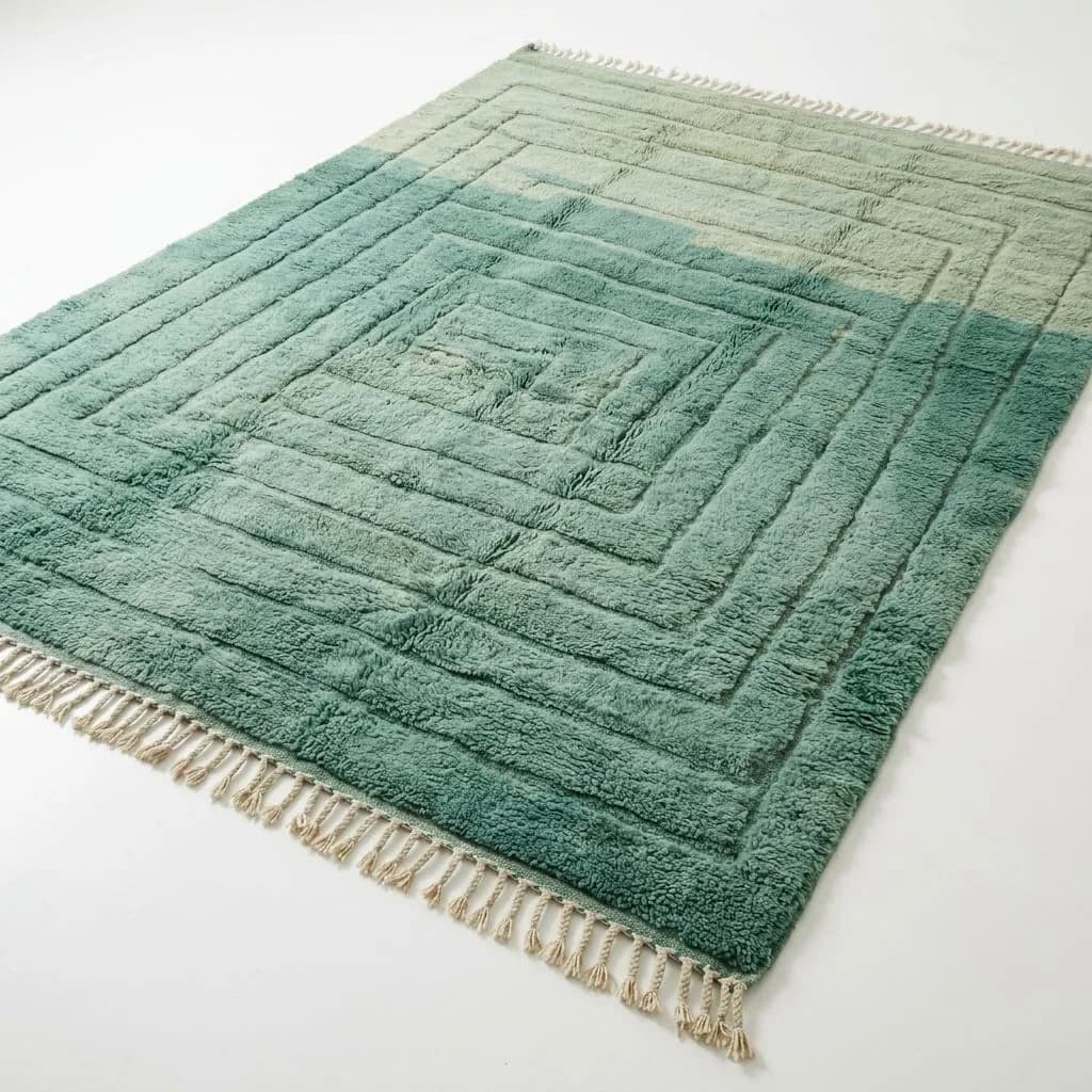 Carved Wool Rug, Sage — view 5 of 5