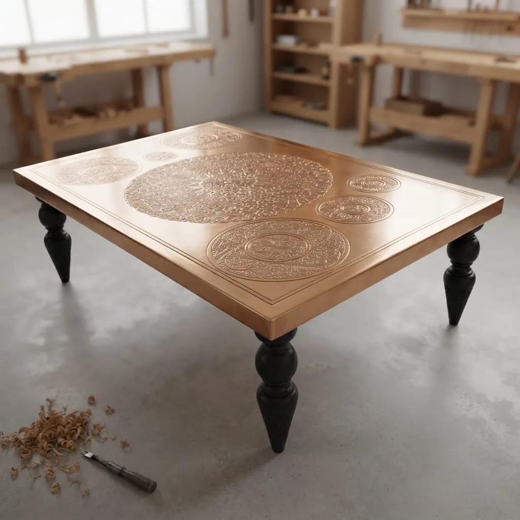 Engraved Brass Nesting Tables — view 2 of 8