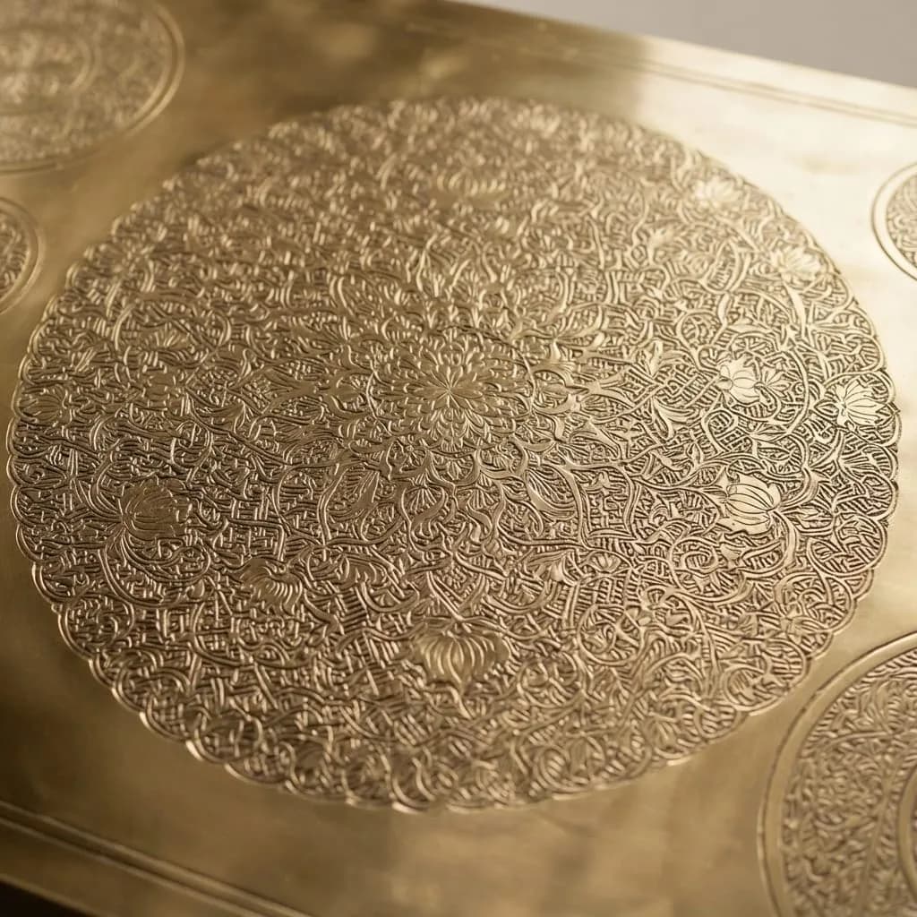 Engraved Brass Nesting Tables — view 6 of 8