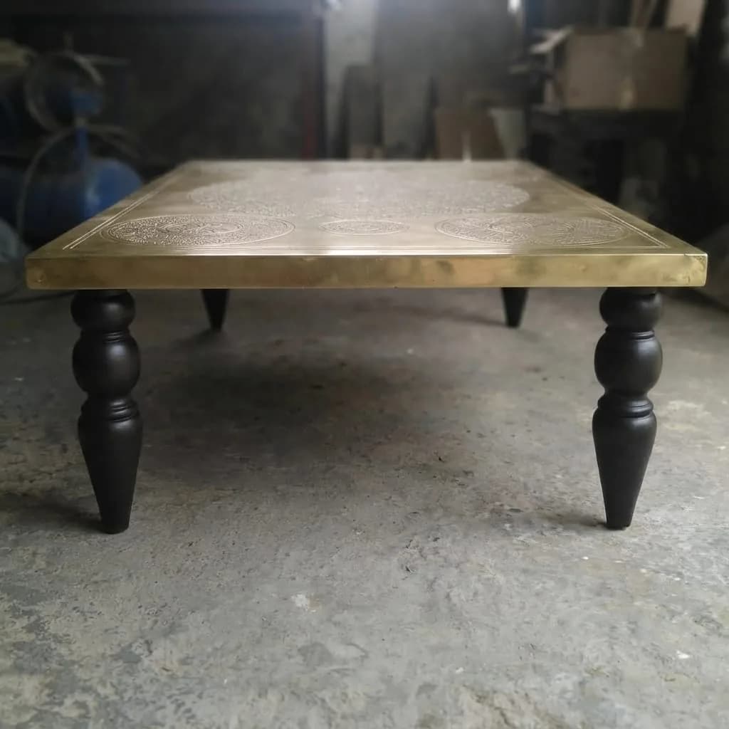 Engraved Brass Nesting Tables — view 7 of 8