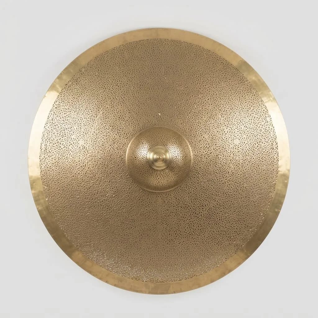 Grand Perforated Brass Chandelier — view 3 of 6
