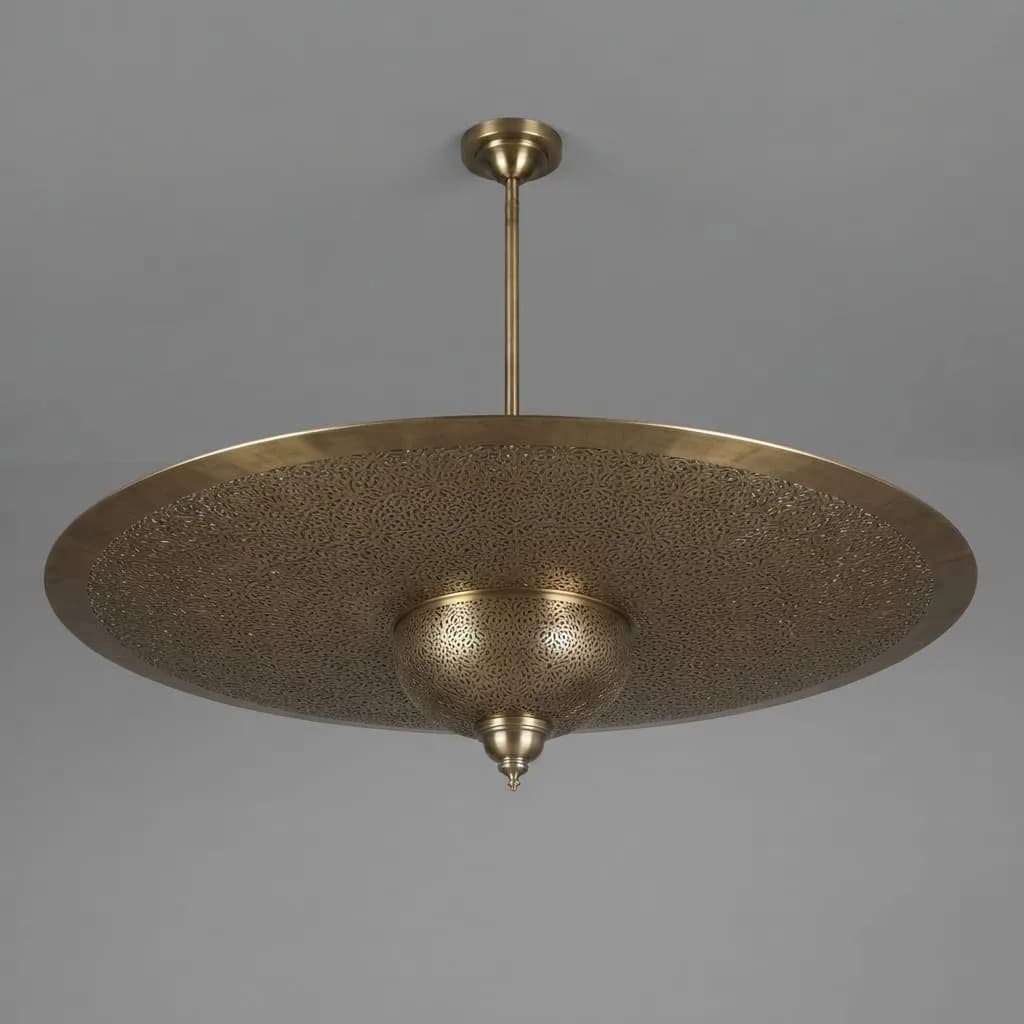 Grand Perforated Brass Chandelier — view 4 of 6