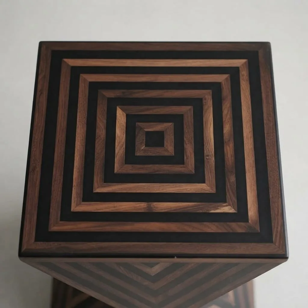 Hourglass Inlay Side Table