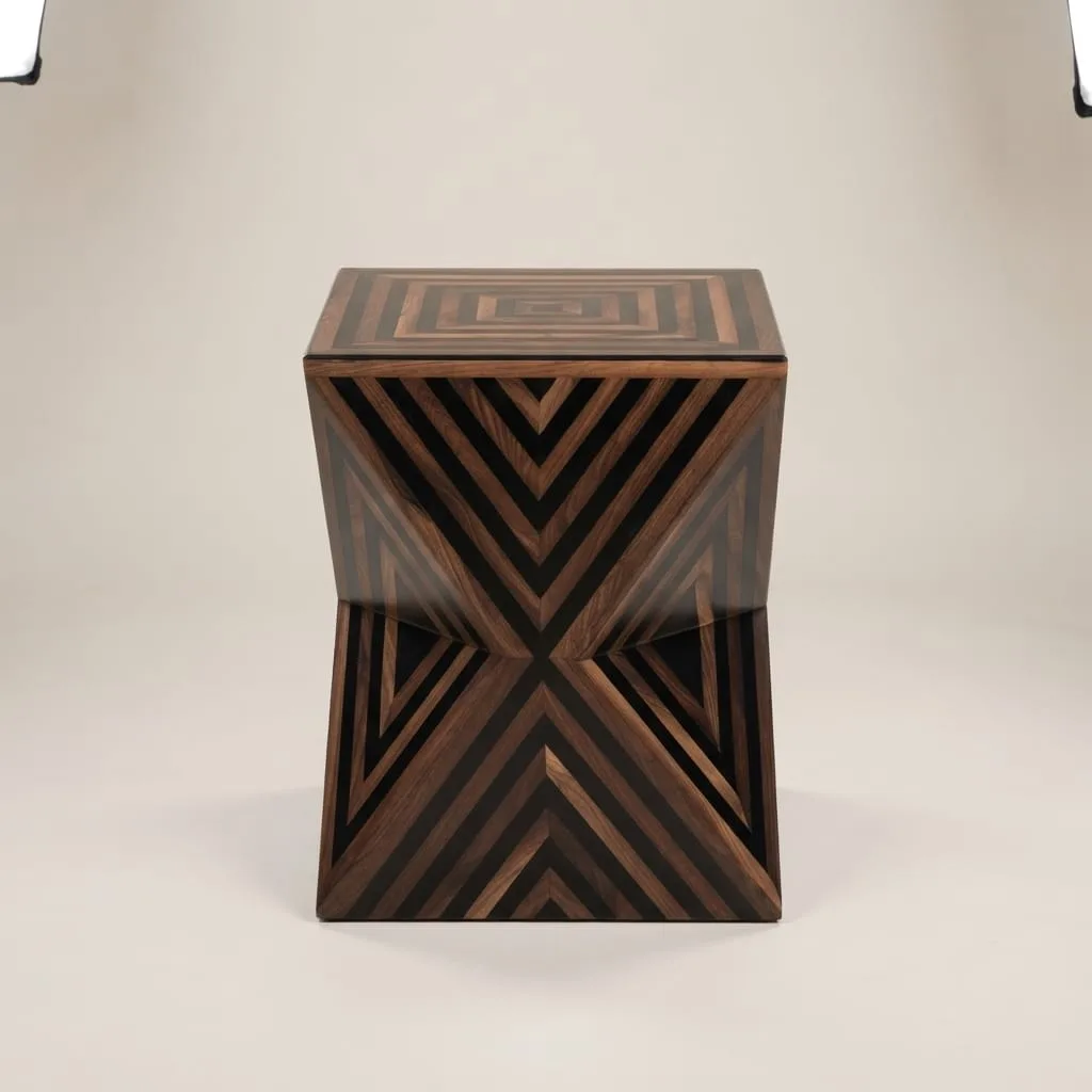 Hourglass Inlay Side Table — view 2 of 5