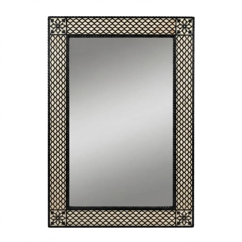 Lattice Inlay Mirror, Black — view 3 of 6