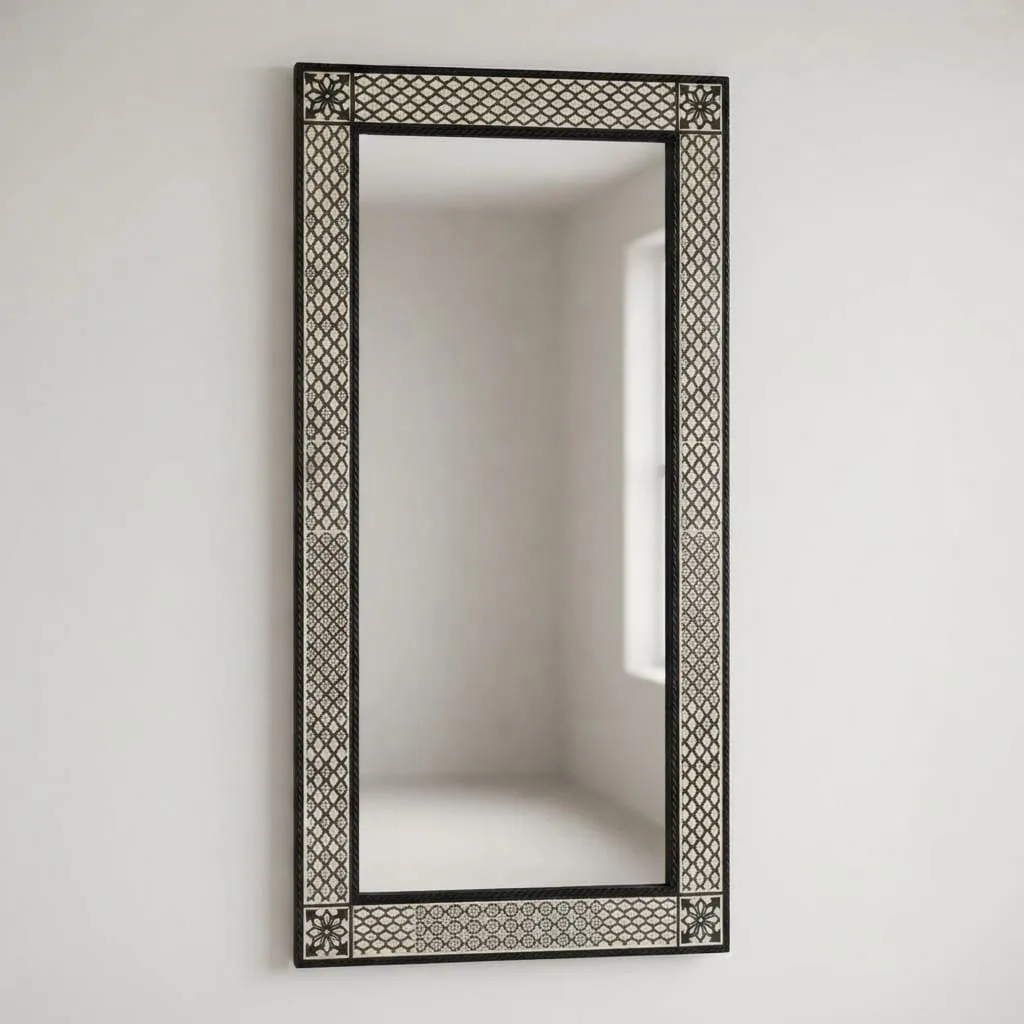 Lattice Inlay Mirror, Black — view 5 of 6