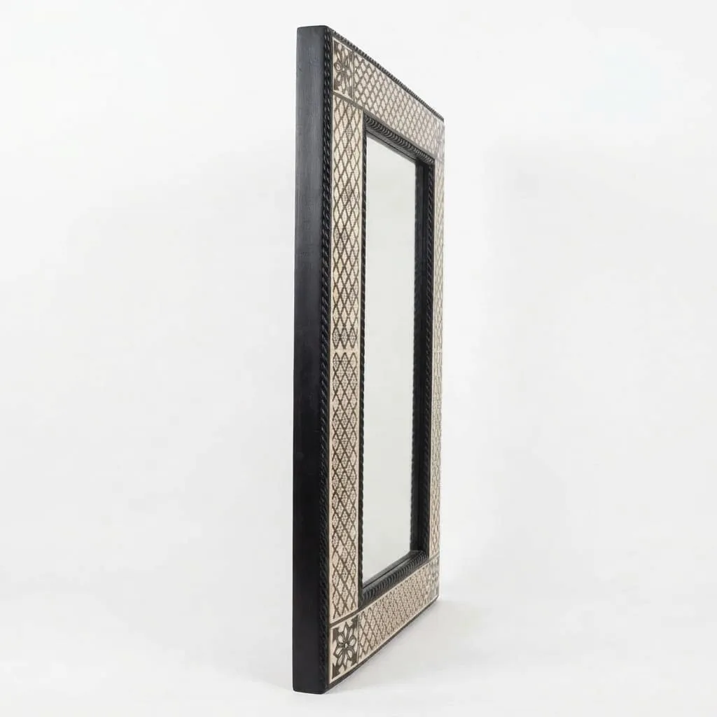 Lattice Inlay Mirror, Black — view 6 of 6
