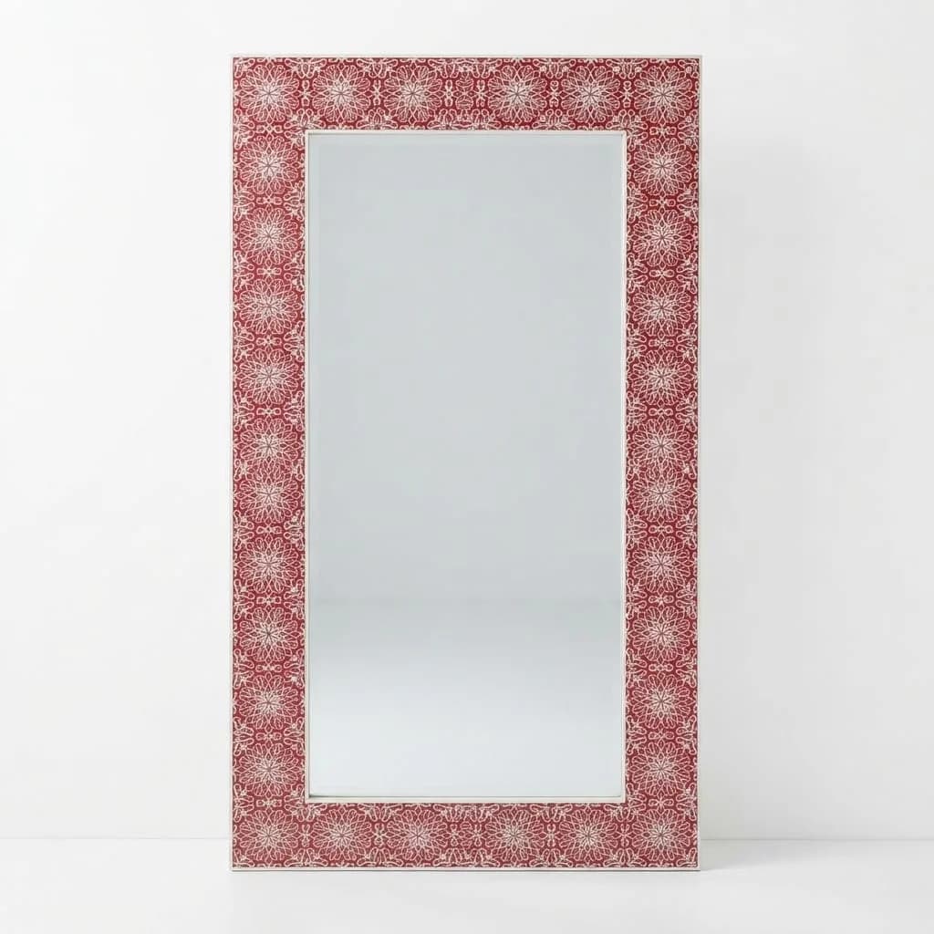 Mandala Inlay Mirror, Burgundy — view 4 of 4