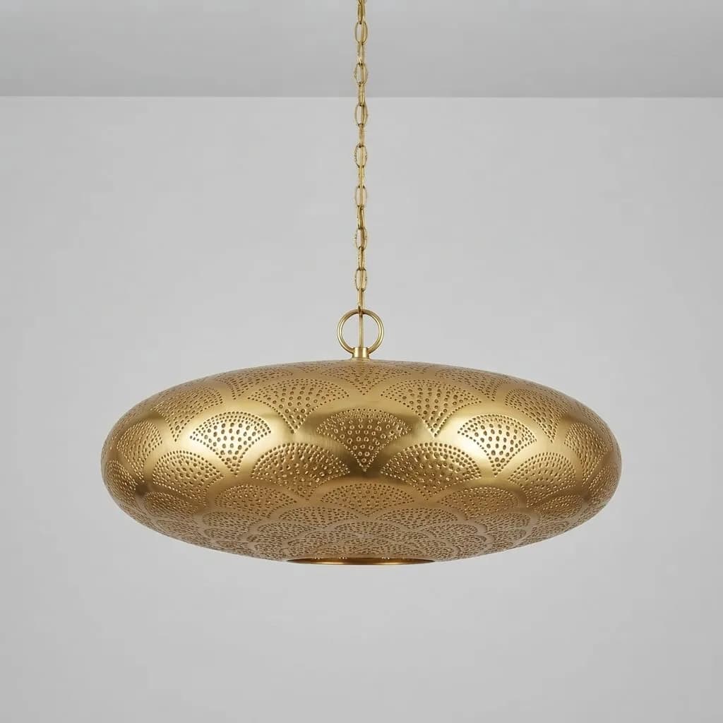 Oval Pierced Brass Pendant — view 3 of 5
