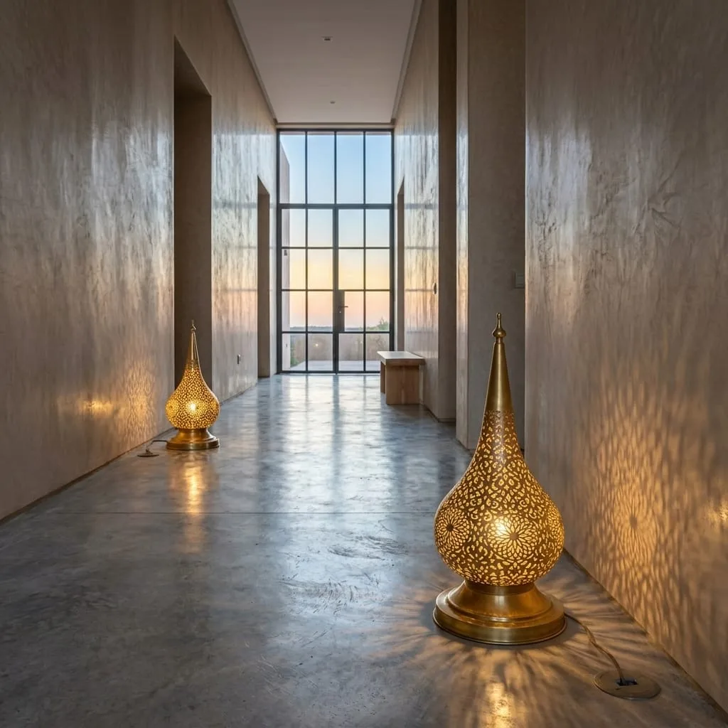 Pierced Brass Teardrop Lamp — view 10 of 15