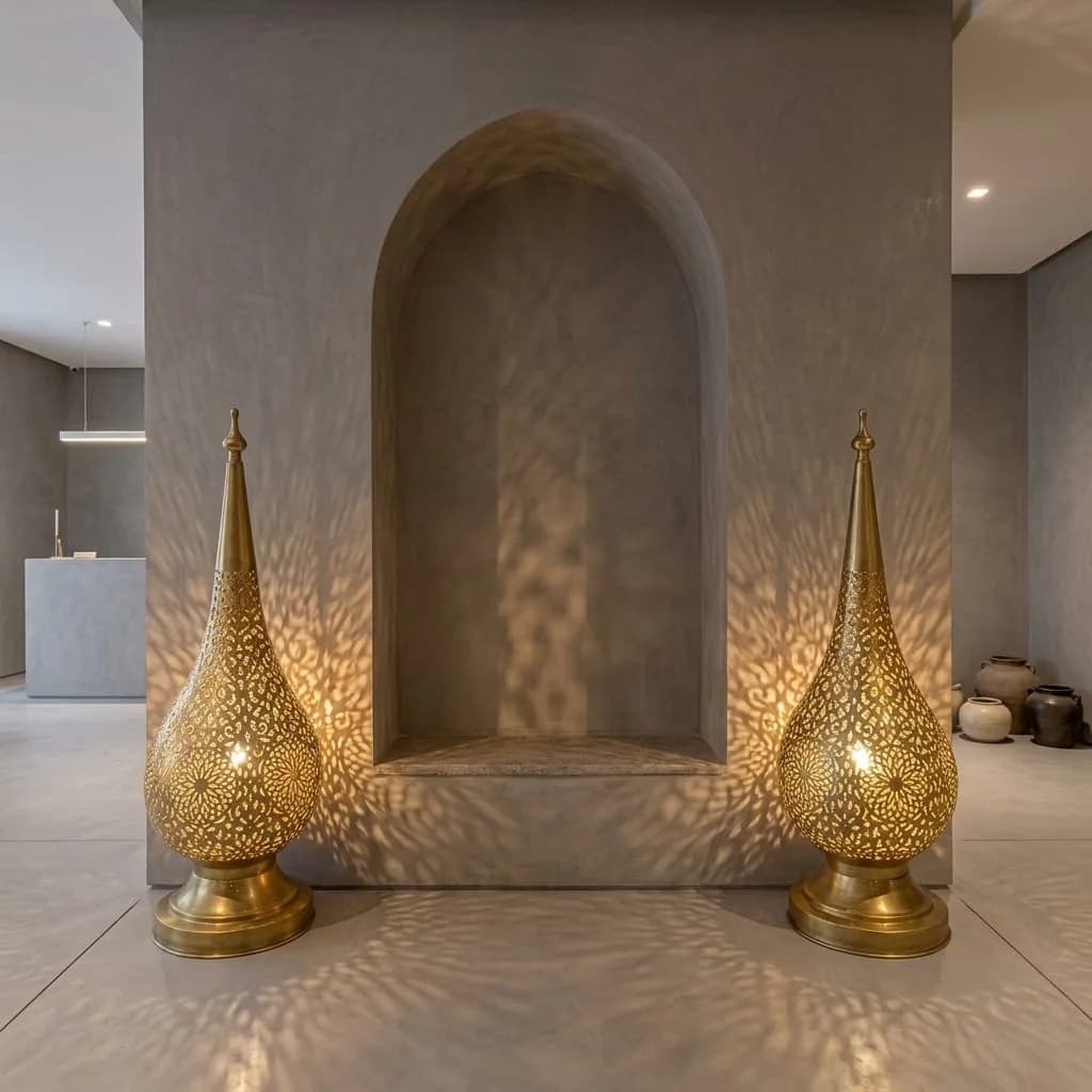 Pierced Brass Teardrop Lamp — view 11 of 15