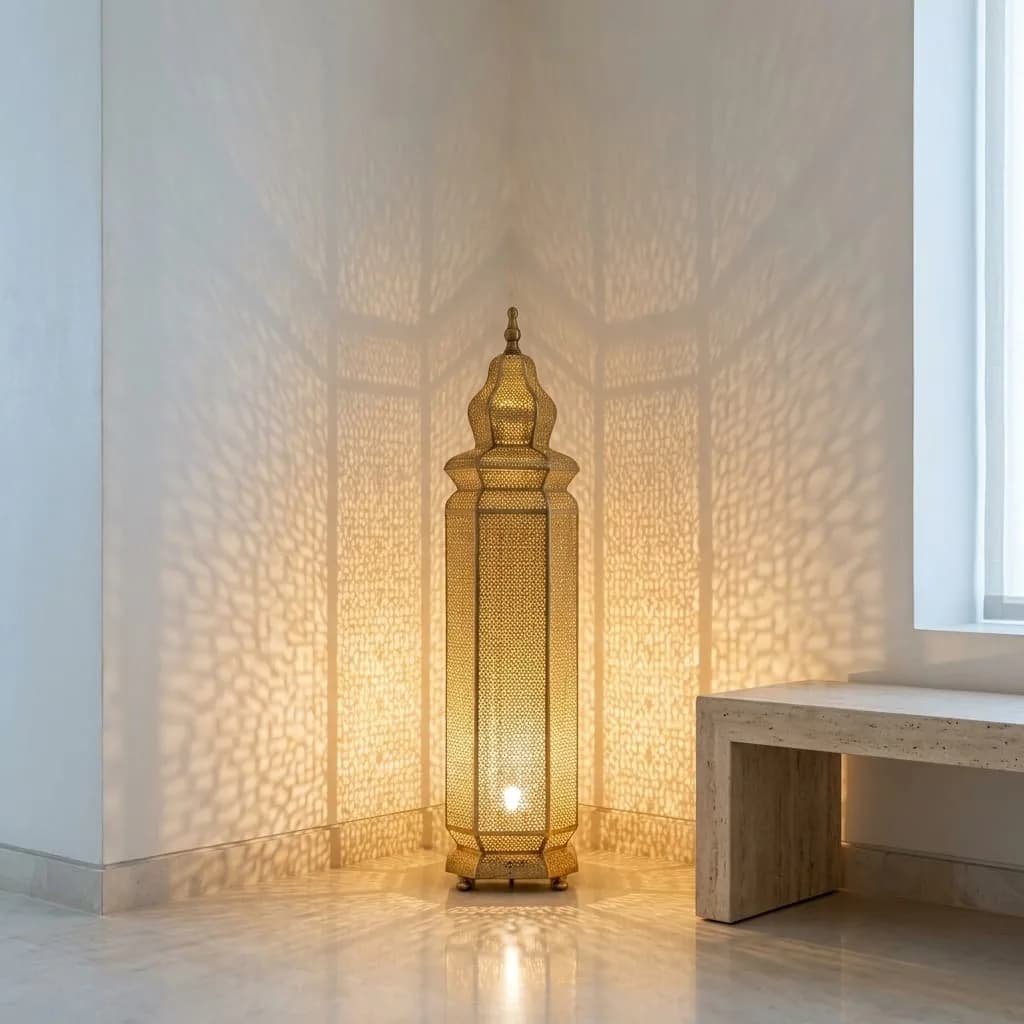 Pierced Brass Tower Lantern — view 3 of 16