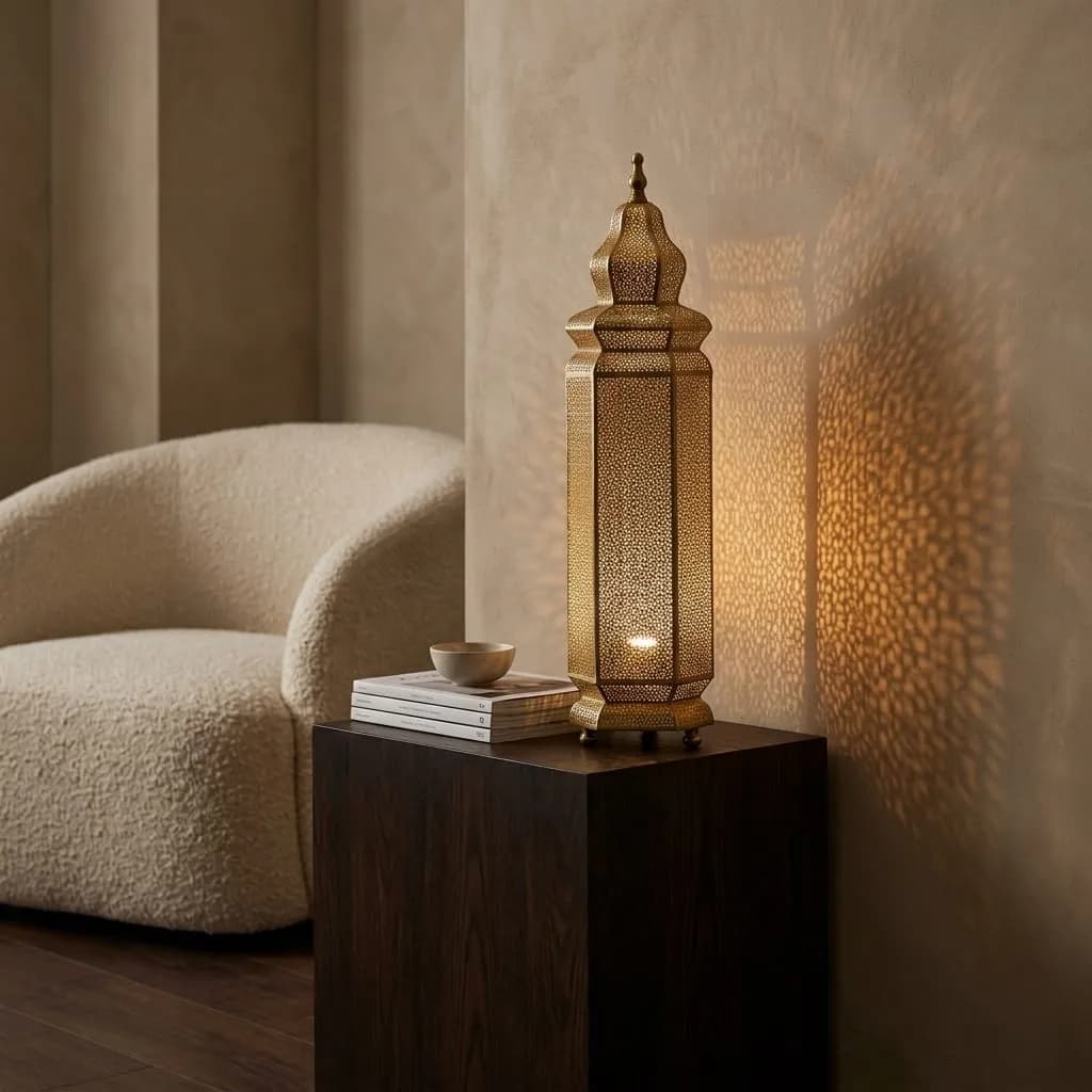 Pierced Brass Tower Lantern — view 4 of 16