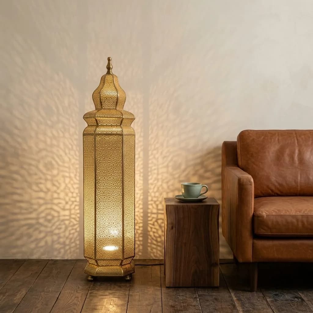 Pierced Brass Tower Lantern — view 5 of 16