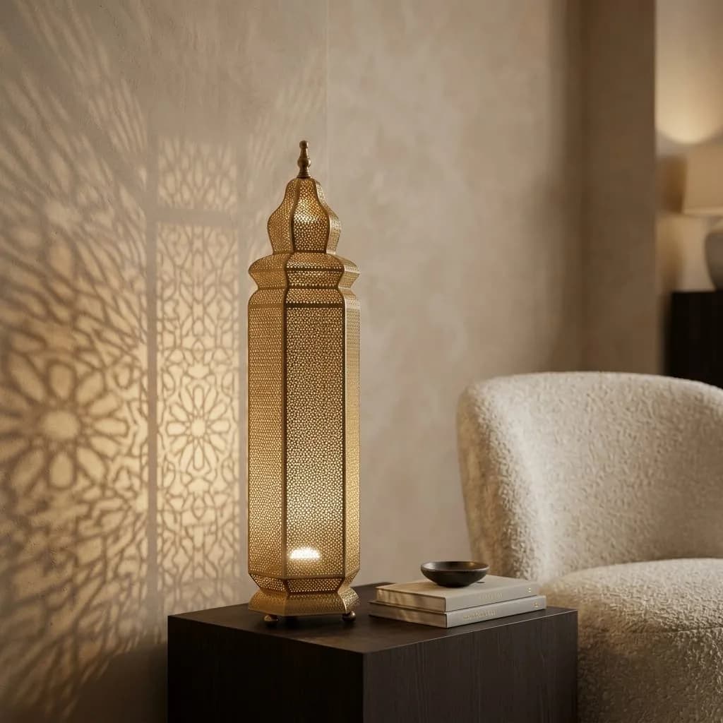 Pierced Brass Tower Lantern — view 7 of 16