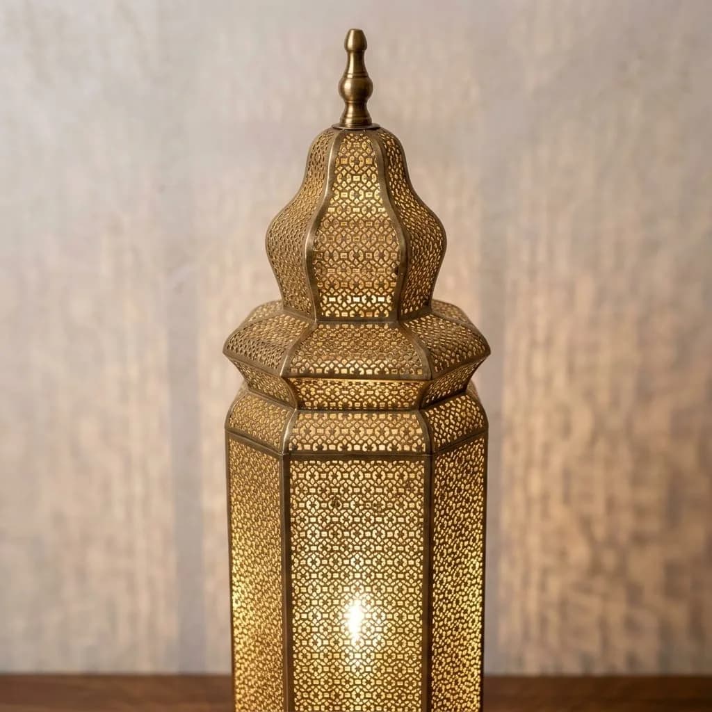 Pierced Brass Tower Lantern — view 9 of 16