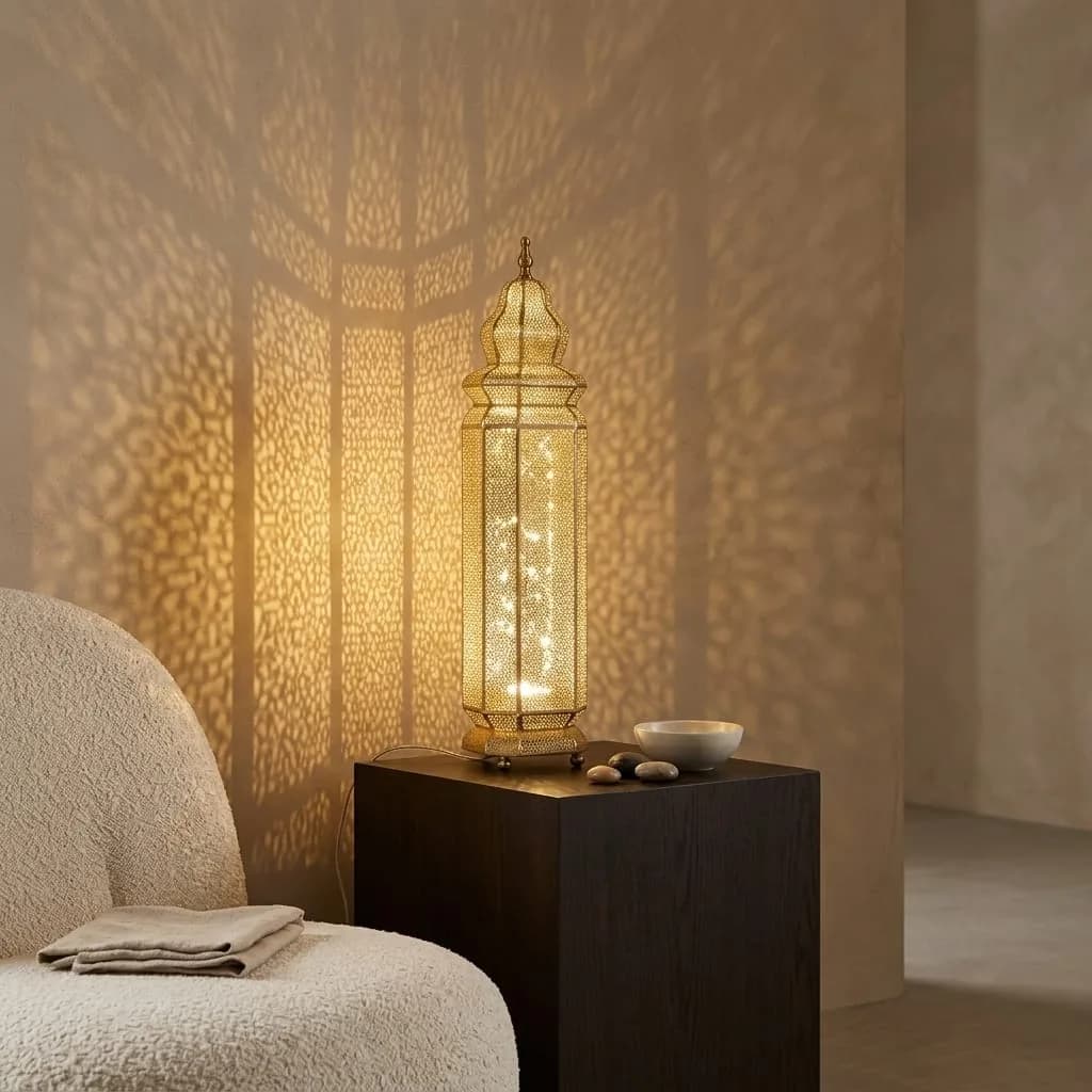 Pierced Brass Tower Lantern — view 10 of 16