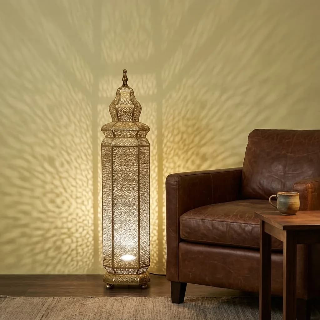 Pierced Brass Tower Lantern — view 15 of 16