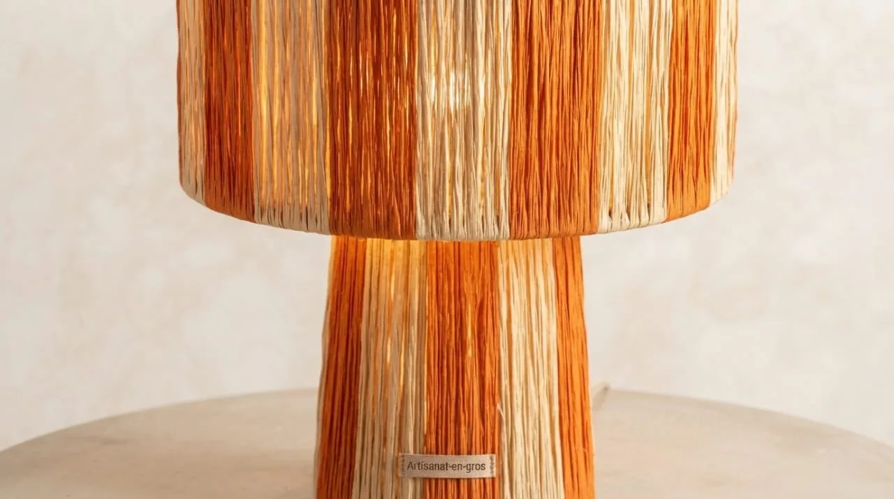 Raffia Table Lamp, Terracotta — view 2 of 6