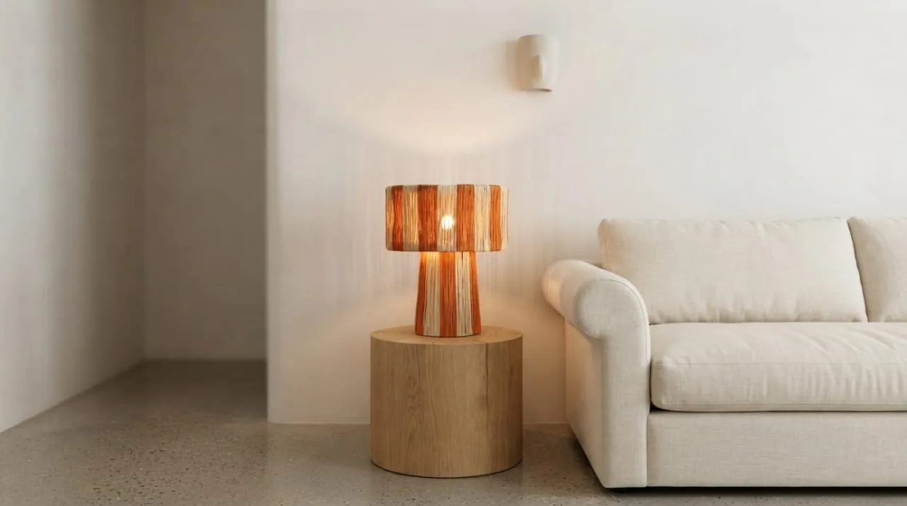 Raffia Table Lamp, Terracotta — view 4 of 6