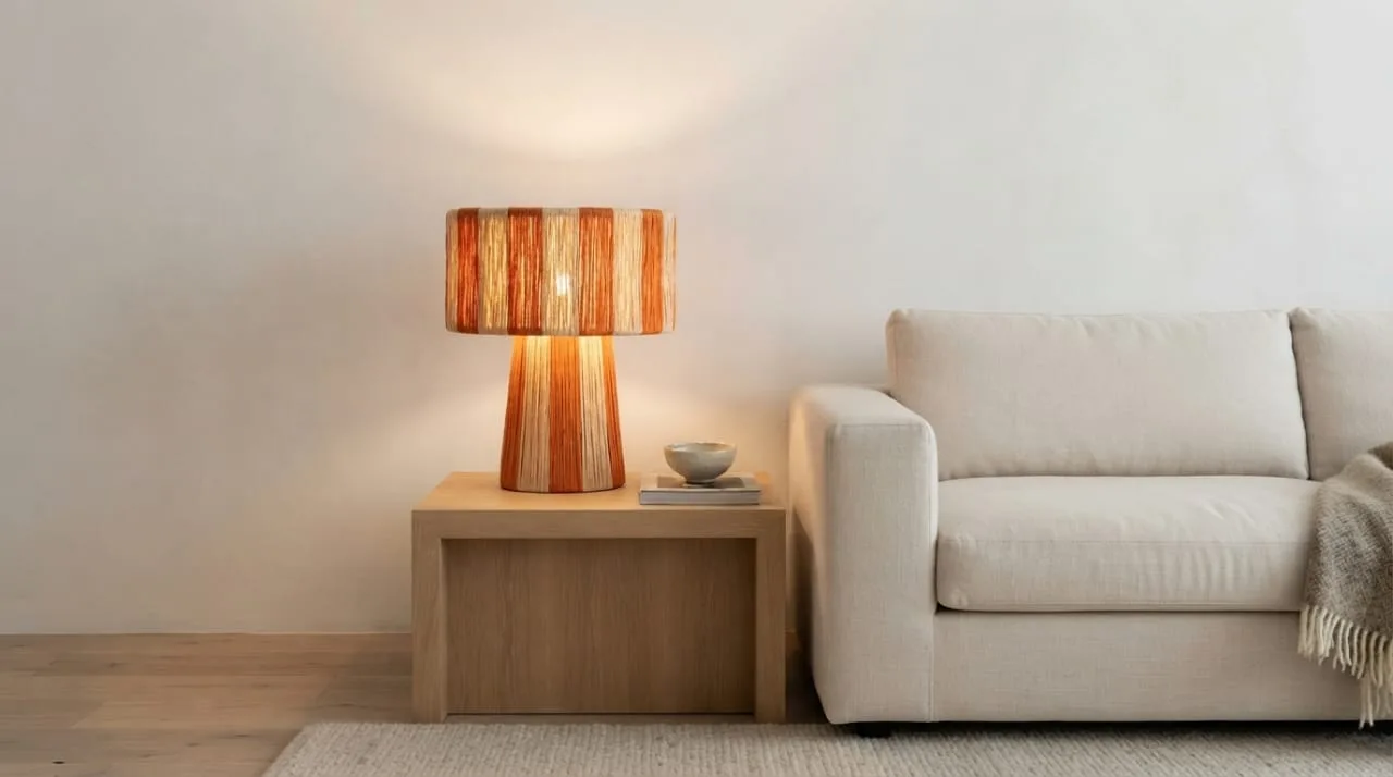 Raffia Table Lamp, Terracotta — view 6 of 6