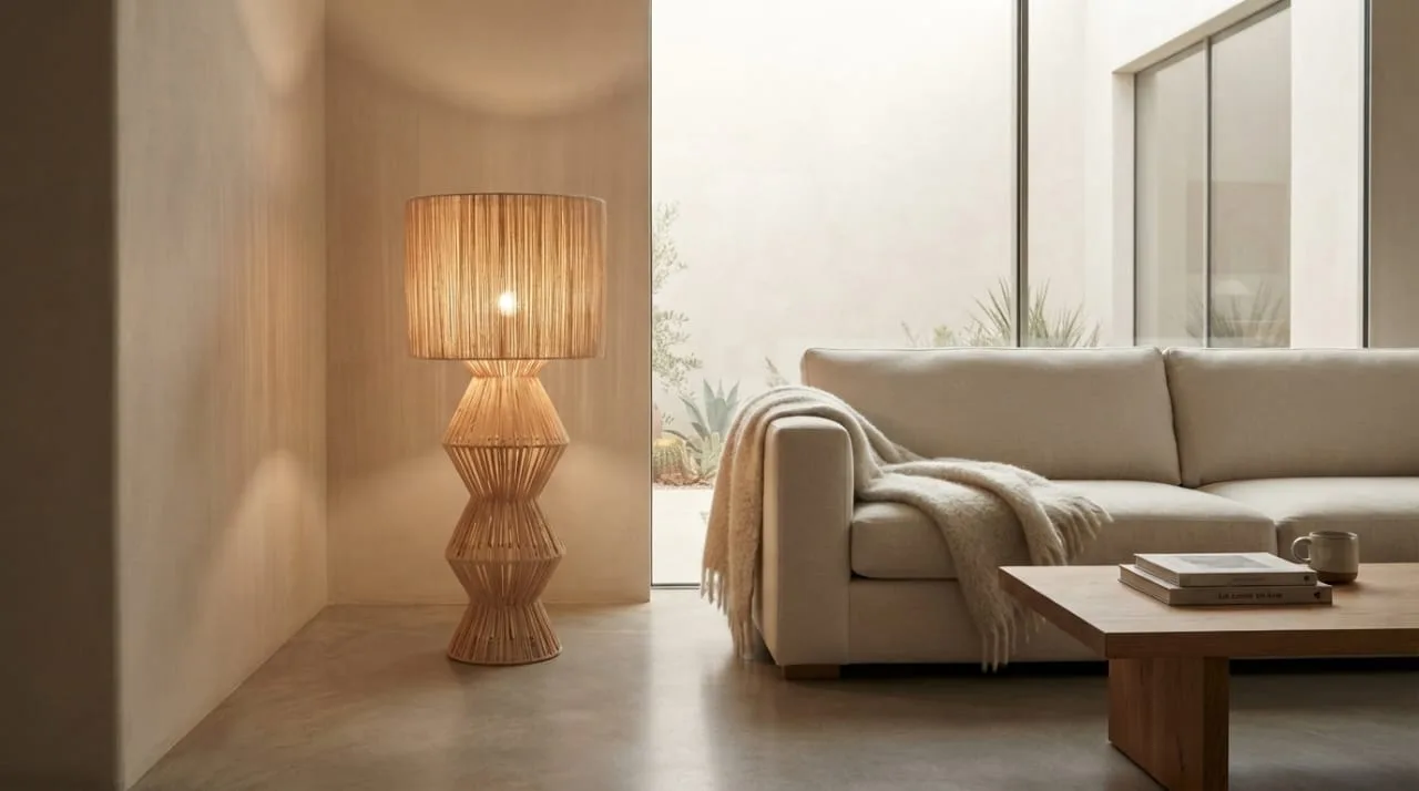Raffia Totem Floor Lamp — view 3 of 6