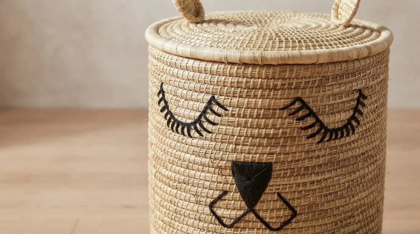 Woven Seagrass Basket with Lid — view 7 of 8