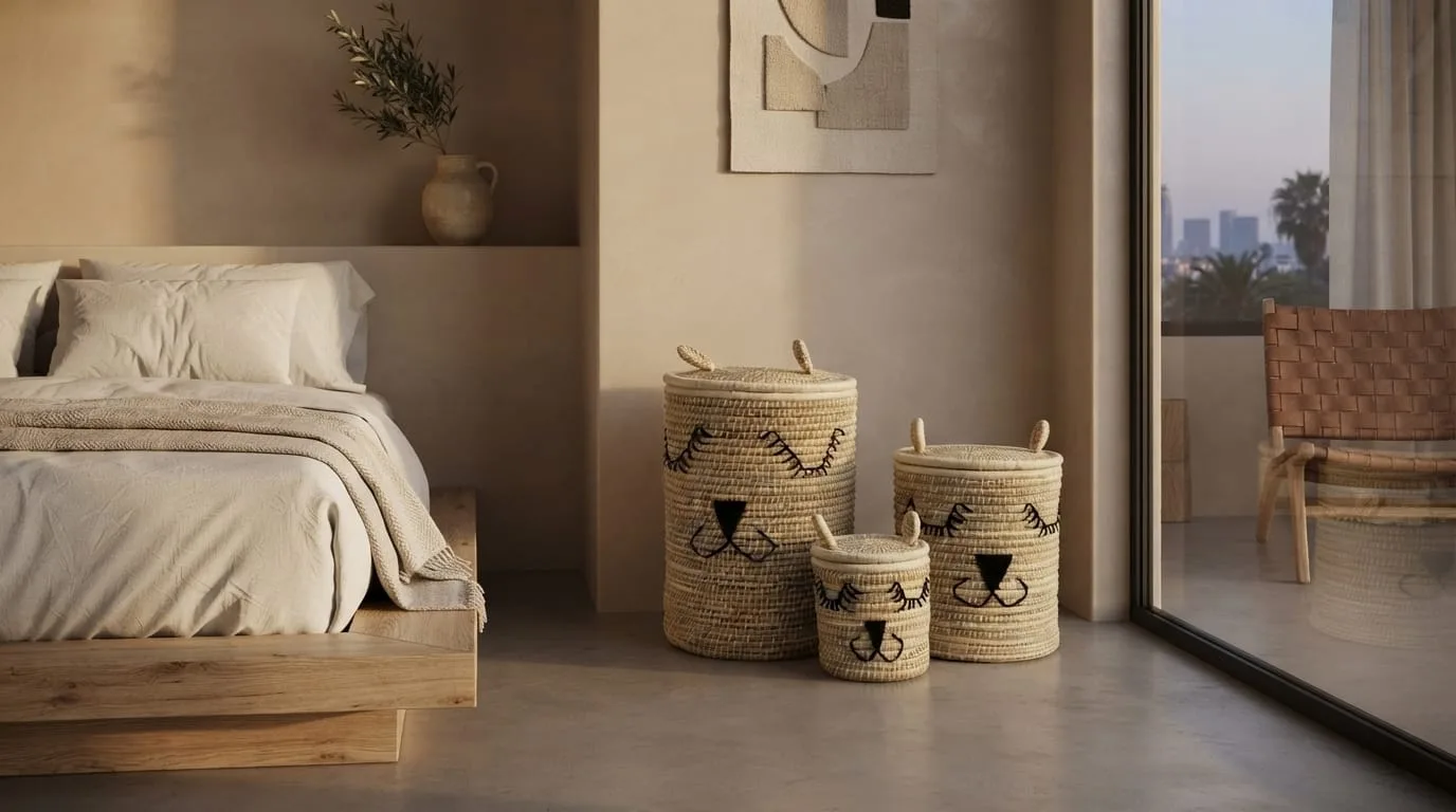 Woven Seagrass Basket with Lid — view 8 of 8