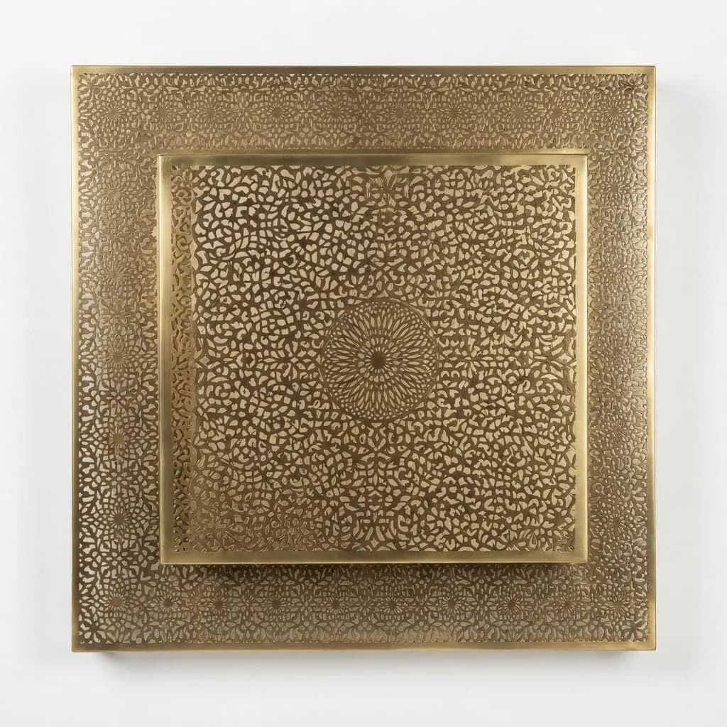 Square Pierced Brass Sconce — view 1 of 5
