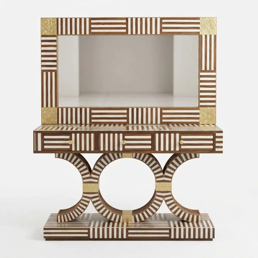 Striped Inlay Vanity & Mirror — view 1 of 2